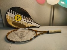 Dunlop Play 27 Tennis Rackets with Cover Gold White And Black No.3. 4/8 Grip