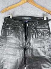 Vintage GAP Black Leather Bootcut Pants Biker Motorcycle Y2K Women  s 4
