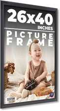 26x40 Frame Black Passaggi Solid Wood Picture Frame Width 1.5 Inches | Interior