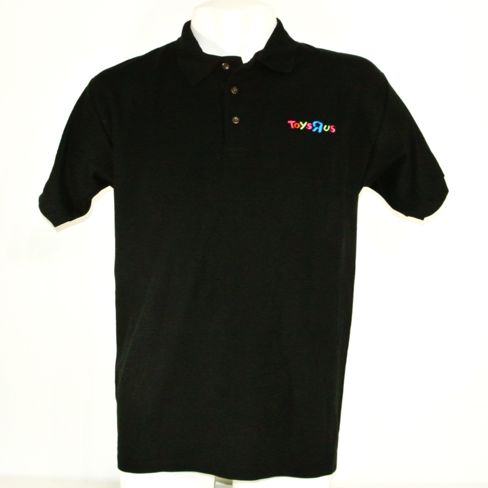 R Us Toy Vintage Store Employee Uniform Polo Shirt Black Siz