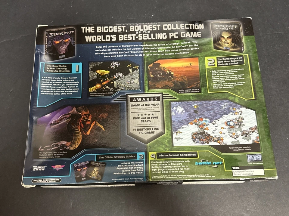 StarCraft Battle Chest PC 1999 Blizzard Big Box Sealed Blood War Strategy Guide - Image 2 of 4