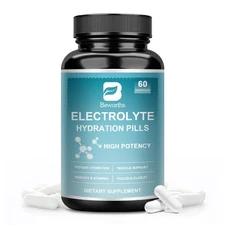Electrolyte Capsules Hydration Pills w/ Magnesium, Sodium, Potassium, Chloride