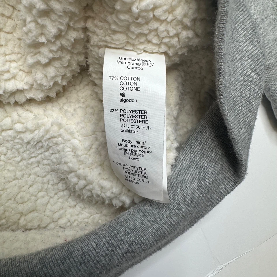 Gap Kids Girl's Sherpa Lined Full Zip Hoodie Jacket Grey XL - Image 3 of 4