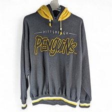 Vintage 90s Starter NHL Hockey Pittsburgh Penguins Double Hood Script Hoodie XL
