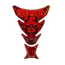 Motorcycle Tank Pad Devil Skull KT8020 Red 