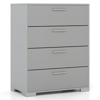 4 Drawer Storage Cabinet with Metal Legs & Handles Anti-Toppling Devices