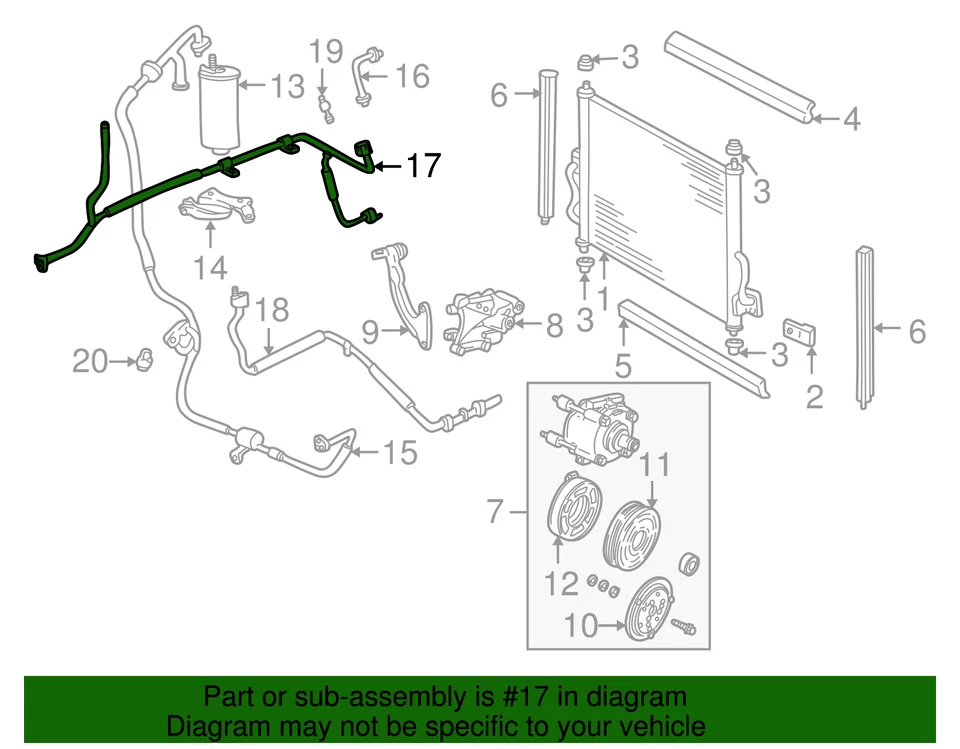 Original Ford AC Line 6F2Z-19835-AB Foto 2 de 3