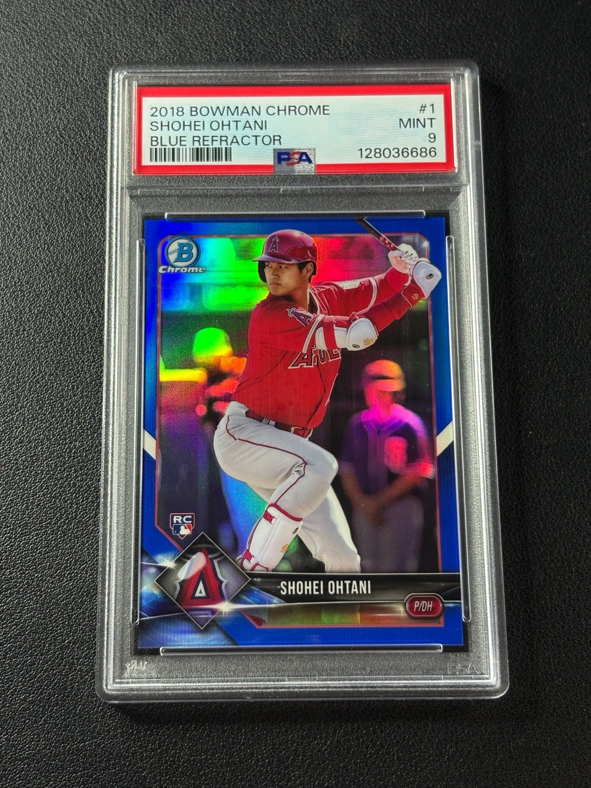 SHOHEI OHTANI PSA 9 2018 BOWMAN CHROME #1 BLUE REFRACTOR ROOKIE RC 98/150 ANGELS