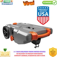 Camco Rhino 28-Gallon Portable RV Tote Tank Oversized Wheels Steel Tow Adapter