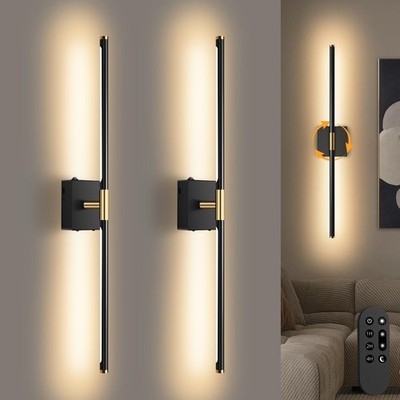 Wall Sconces Set of 2 Battery Operated, Wireless USB Rechargeable Wall Lights...