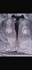 Zara Herren Jeansjacke Grau M kurz Knopfversc...