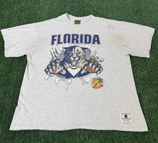 Vintage 90s Florida Panthers Breakthrough Hockey Double Sided Nutmeg T Shirt XL