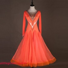 NEW Latin Ballroom Dance Dress Modern Salsa Waltz Standard Long Dress F449