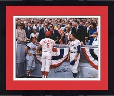 Framed Johnny Bench Reds Signed 16x20 Photo w/Nixon, Earl Weaver, and Gil Hodges