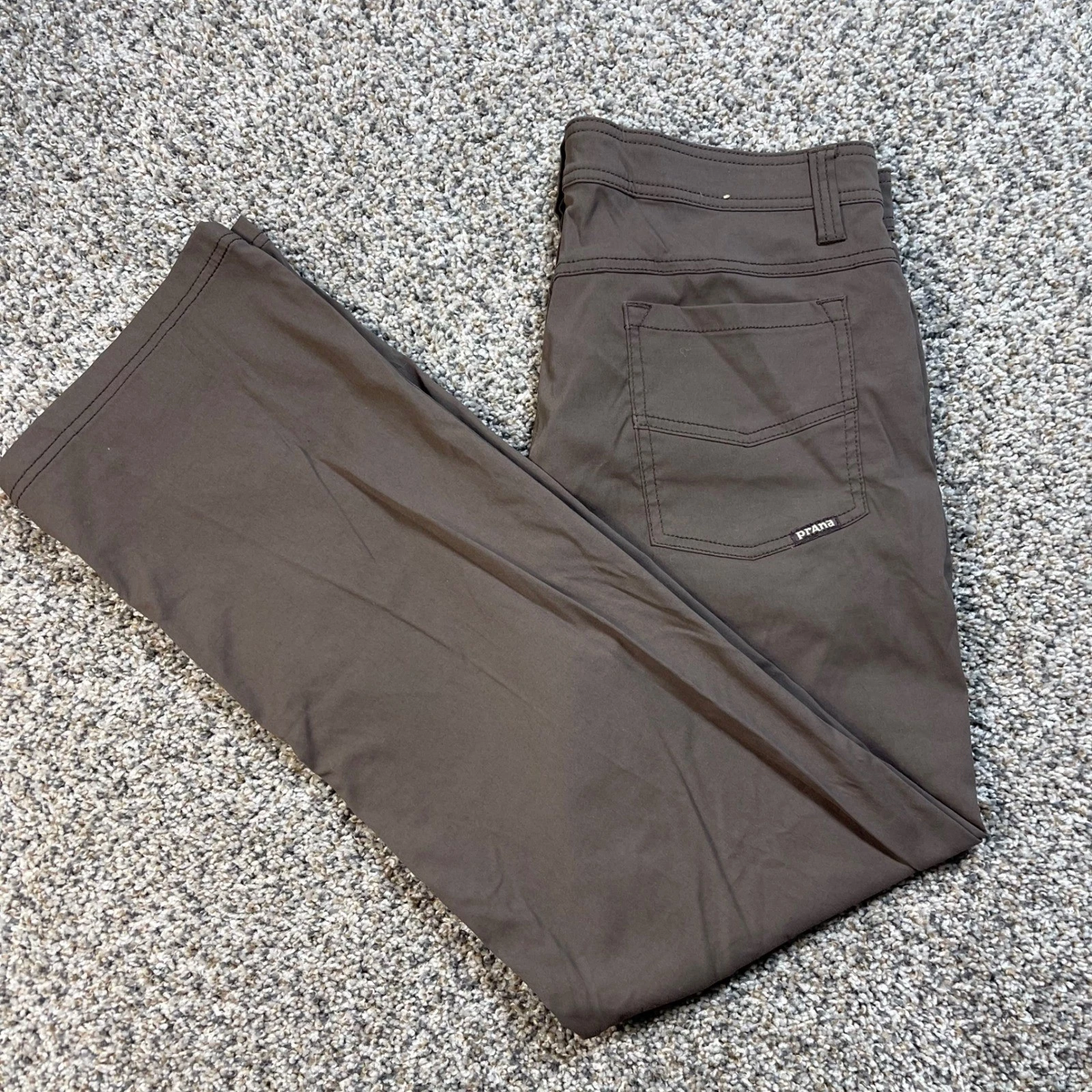 Prana Men's 34x28 Brion Slim Fit Zion Pants Brown Hiking Climbing Outdoor