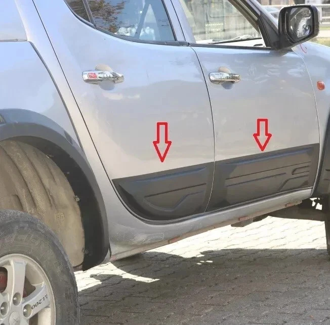 For Mitsubishi L200 2006-14 Side Door Mold Trim Cladding Body Kit Black 4pcs — 第 3/4 张图片