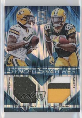 2015 Spectra Neon Blue Prizm 18/50 Davante Adams Ty Montgomery Rookie RC 8p8