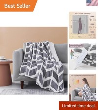 Elegant Grey Electric Heated Throw - 50" x 60", Soft Warmth for Winter Nights