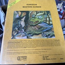 Vintage TSR Dungeons and Dragons Dungeon Master Screen Tri-Fold Pair 1981 9024