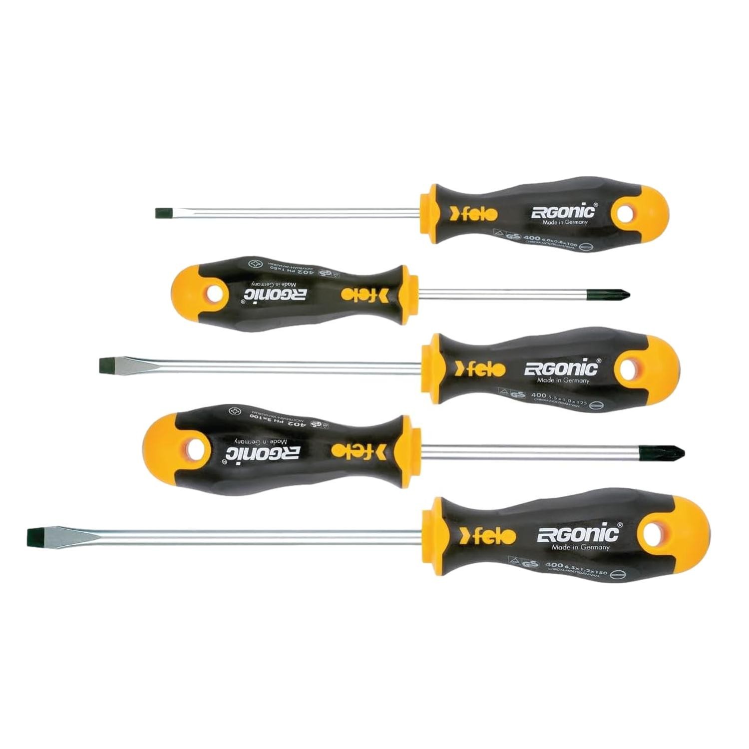 Felo cacciavite ergonico scanalato/Phillips set da 5 pezzi