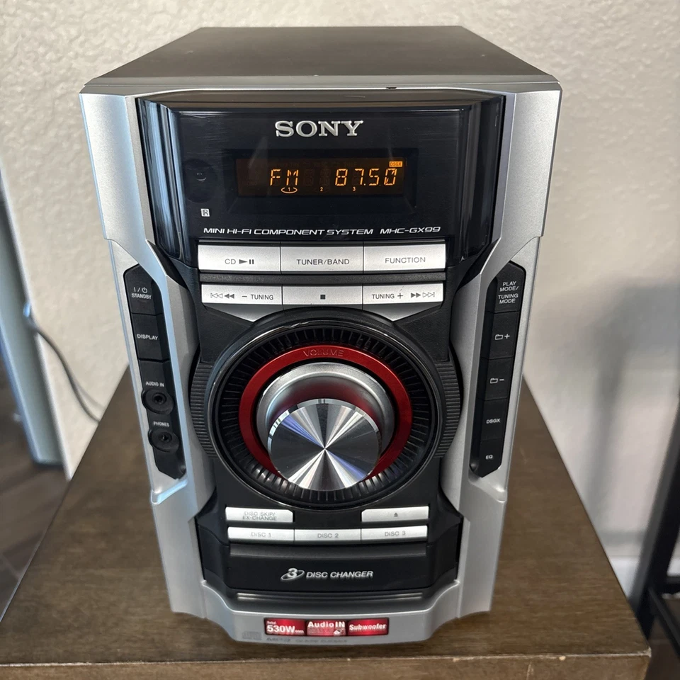 Sony Mini Hi-Fi Stereo Component System MHC-GX99 3-CD Tuner Tested works Great - Image 2 of 4