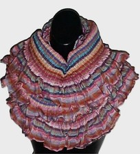 Multi Colored Infinity Oversized Ruffled/Pleated Scarf 121...NEW IN PACKAGE