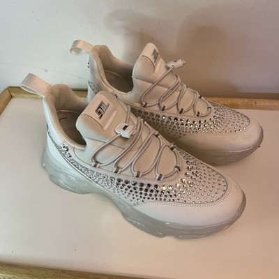Steve Madden Women's Size 10 M White Rhinestone Lace Maxima Sneakers Shoes Bride