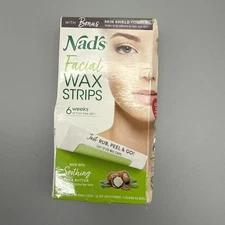 Nad's Facial Wax Strips - 20 Count (10 Double Sided Strips) Shea Butter