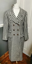JOE BROWNS Longline Monochrome Check Double Breasted Coat Size 18
