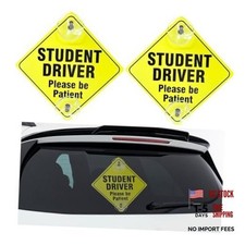 Dickno 2PCS New Driver Safety Sign - 5''5" - Removable Student Driver - Black