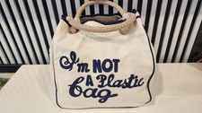 Anya Hindmarch I’M NOT A PLASTIC BAG Tote Cotton Canvas Bag, RARE!  NWOT