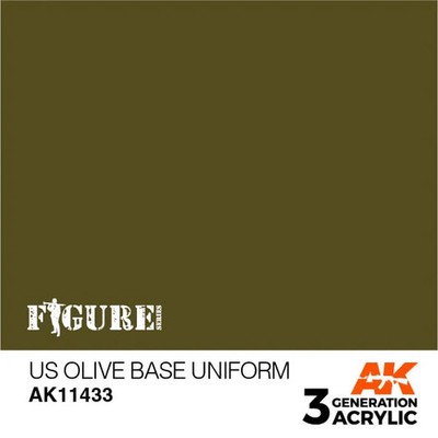 AK Interactive AK11433 Acrylic 3G Figure US Olive Base Uniform 17ml