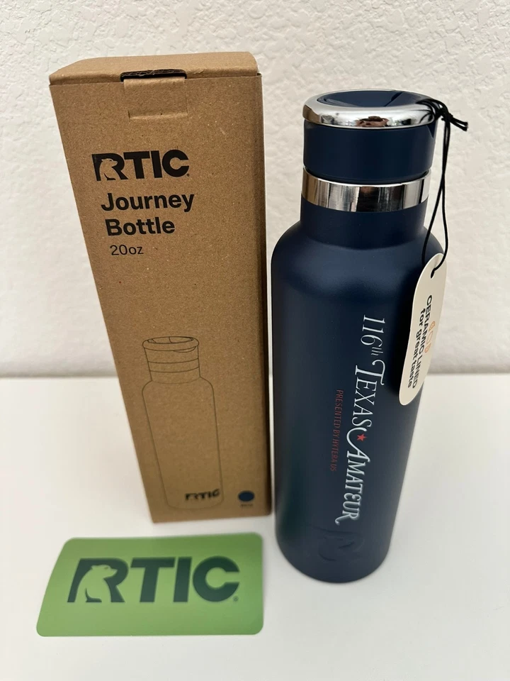 RTIC Journey Bottle 20oz Navy Blue Insulated Stainless Steel Texas Amateur Golf - Image 2 of 4
