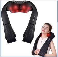 Shiatsu Neck  Back Massager with Heat, Deep Tissue 4D Shoulder Pillow