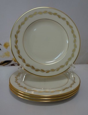 Set of Four Lenox Golden Wreath 0-313 Salad Plates