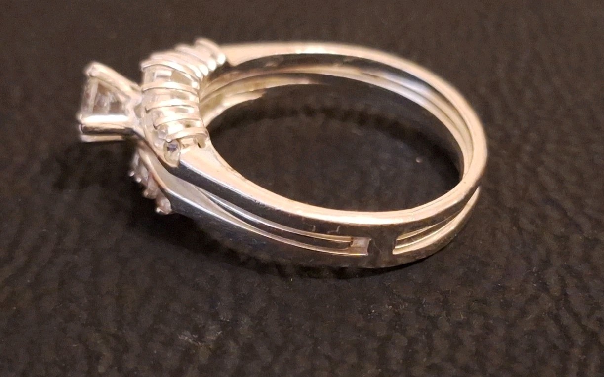 Signed Sterling 925 interchangeable Round Solitai… - image 7