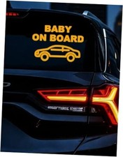 Baby on Board LED Car Sign, Safety Warning Signs Amber Light Car Interior