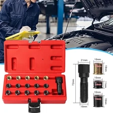 16Pcs Carbon Steel Spark Plug Tap Thread Repair Tools M14 X 1.25 Rethreading Set