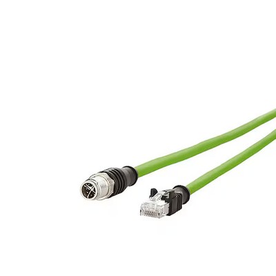 Metz Connect 142M2x15050 M12 Cable, Male, Green, 5 M, 10 Gbits