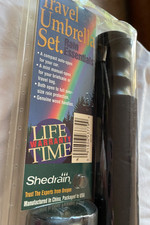 New Shedrain Travel Umbrella Set Unopened Package Lifetime Warranty Auto 015-024