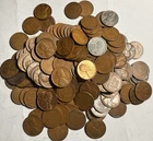 1 pound of 1940-1949 Lincoln wheat pennies all mint marks  & multiple 1943 steel