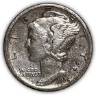 1928-D Mercury Silver Dime Extremely Fine XF Coin #25086