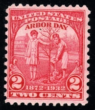 Stamp USA (circa 1932) - 2¢ carmine rose Arbor Day SC# 717 MNH OG