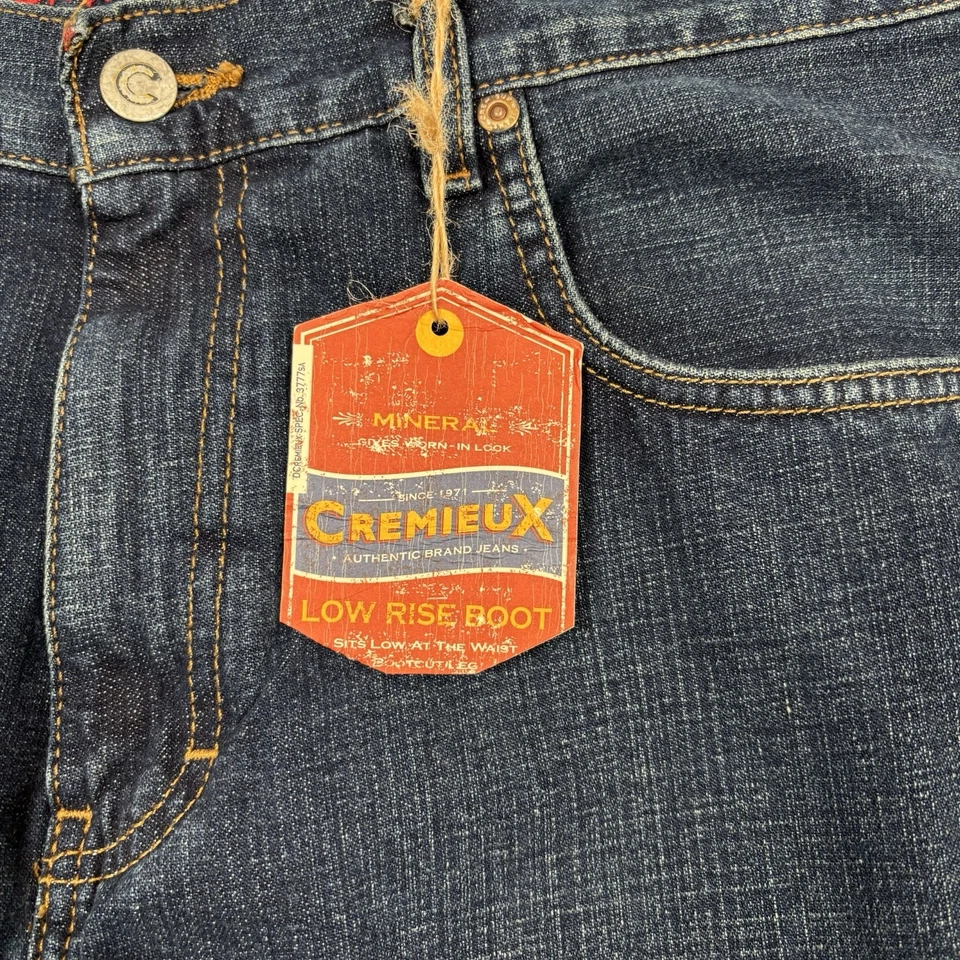 Pantalones de mezclilla Cremieux para hombre 34x34 azul lavado medio corte bota tiro bajo algodón occidental informal Foto 4 de 4