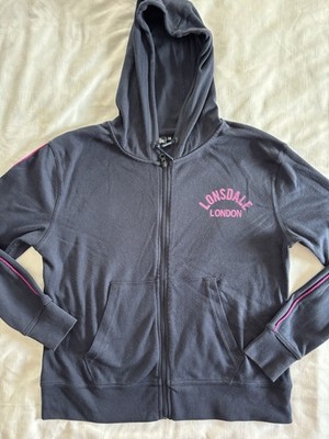 Lonsdale London Women's Navy Blue Full Zip Hooded Sweatshirt Size 14