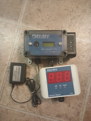 Pureaire O2 Monitor Pure Aire TX-1100-DRA Air Check O2 Oxygen Deficiency Monitor | eBay