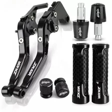 BLACK For KAWASAKI NINJA ZX-10R 2006-2015 Brake Clutch Levers Handlebar Grip cap