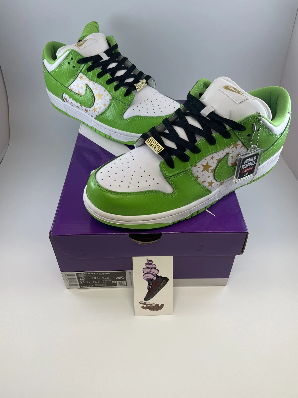 Nike SB Dunk Low Supreme Stars vert moyen   authentique   taille 10