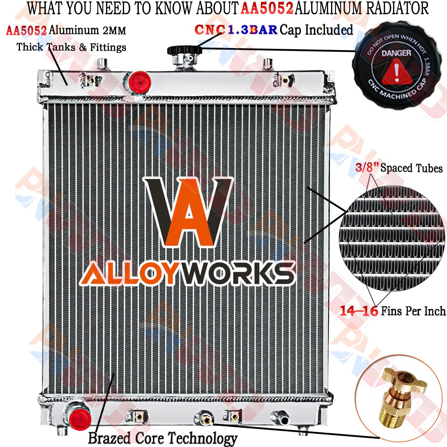 Aluminum 2 Row Radiator For Kubota L3130DT L3130F L3430DT Model T106016010