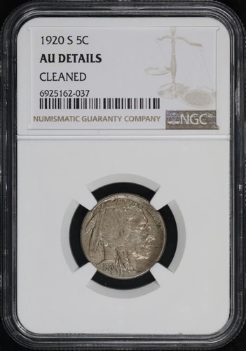 1920-S Buffalo Nickel NGC AU Details Cleaned